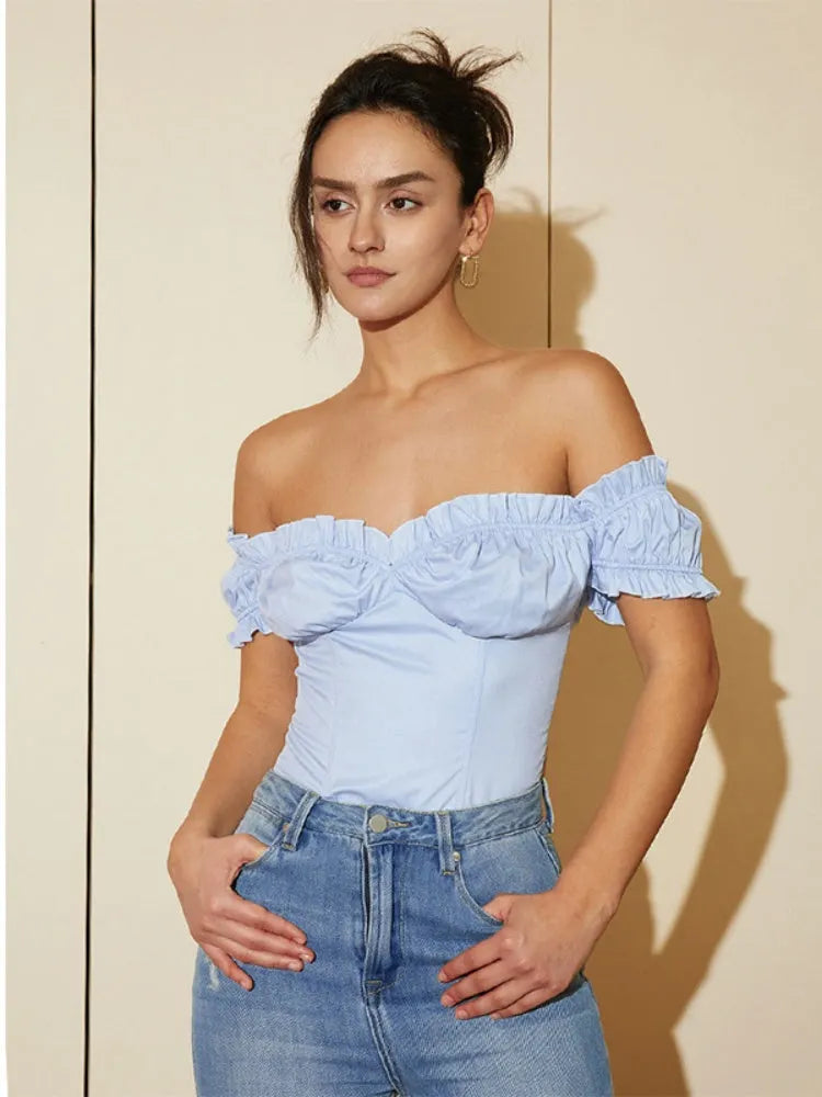 Parisian Style Bardot Crop Top