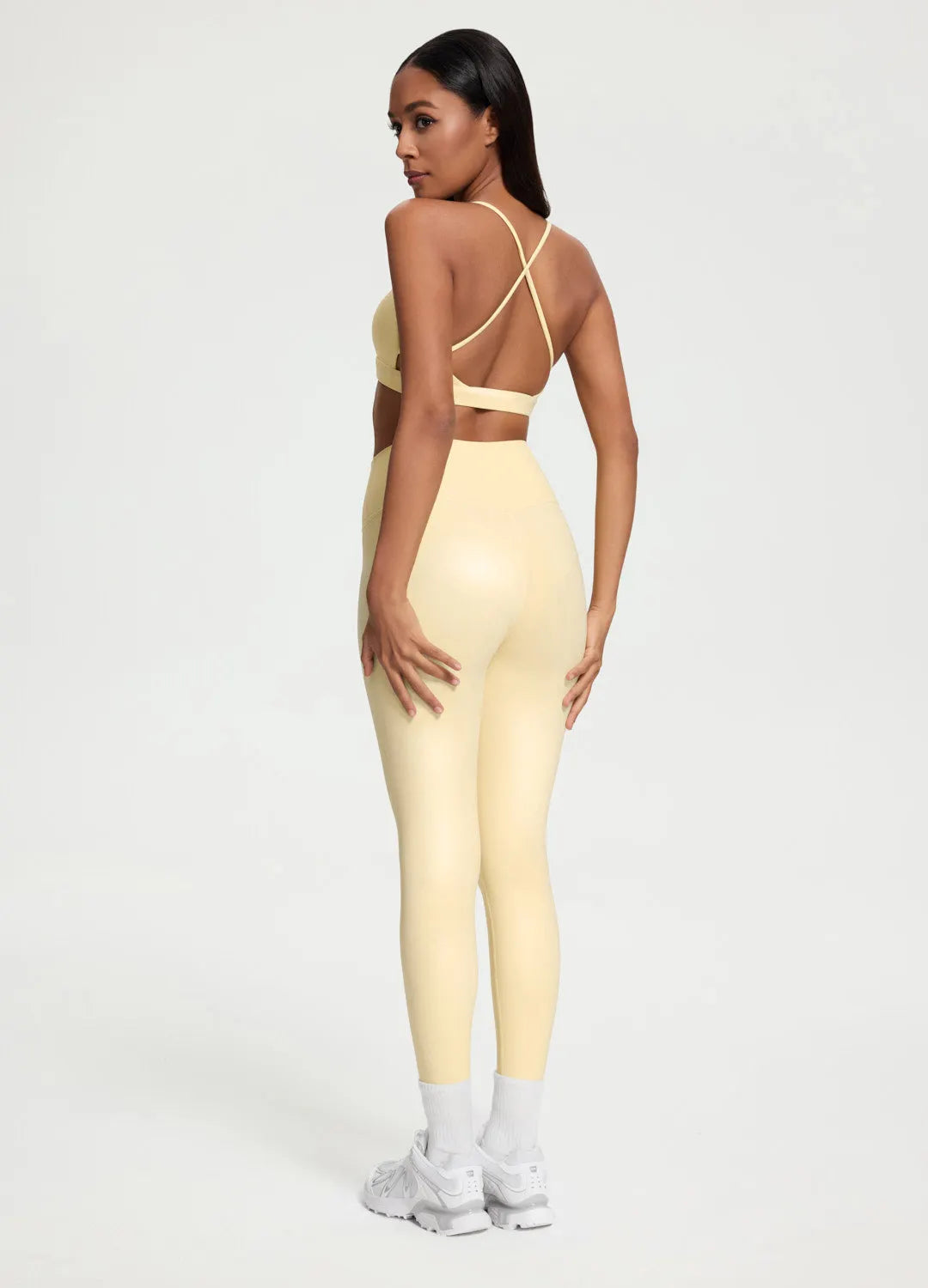 Sleek Faux Leather 7/8-Length Leggings
