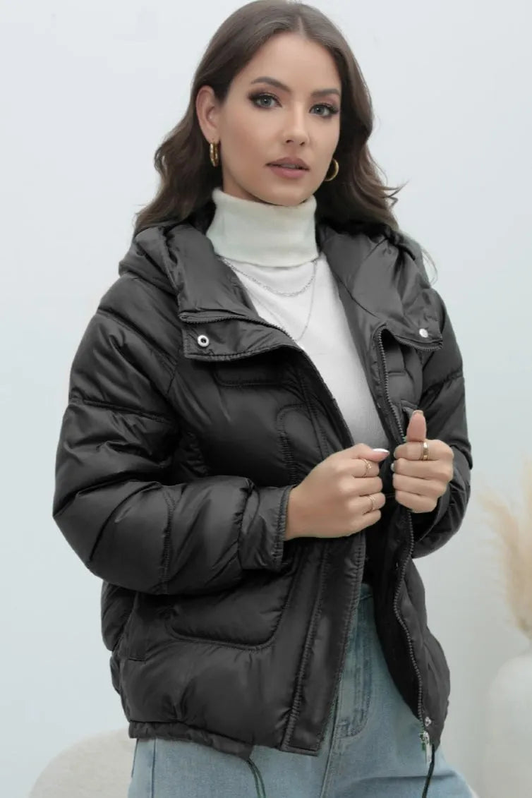 Bright Color Stand Collar Puffer Coat