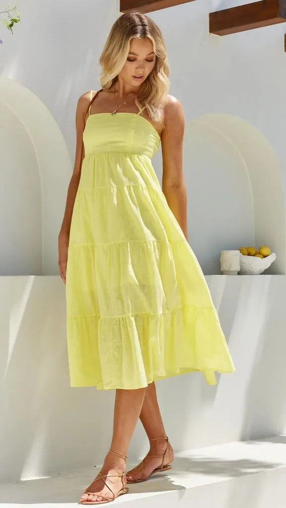 Limoncello Ruffle Tiered Maxi Dress