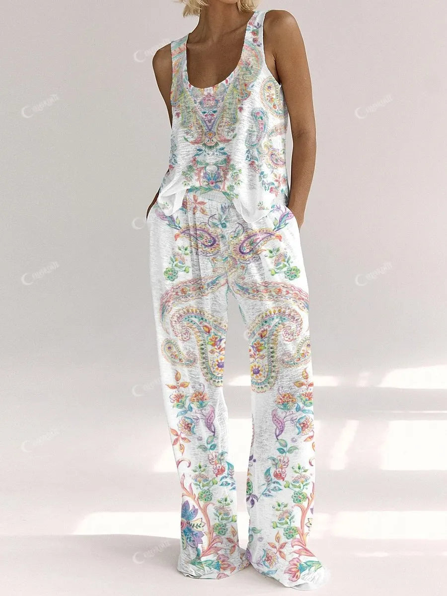 Women's Bohemian Vest Lounge Set