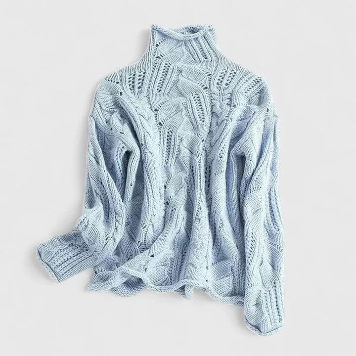 CINDY – DELICATE CABLE KNIT TURTLENECK