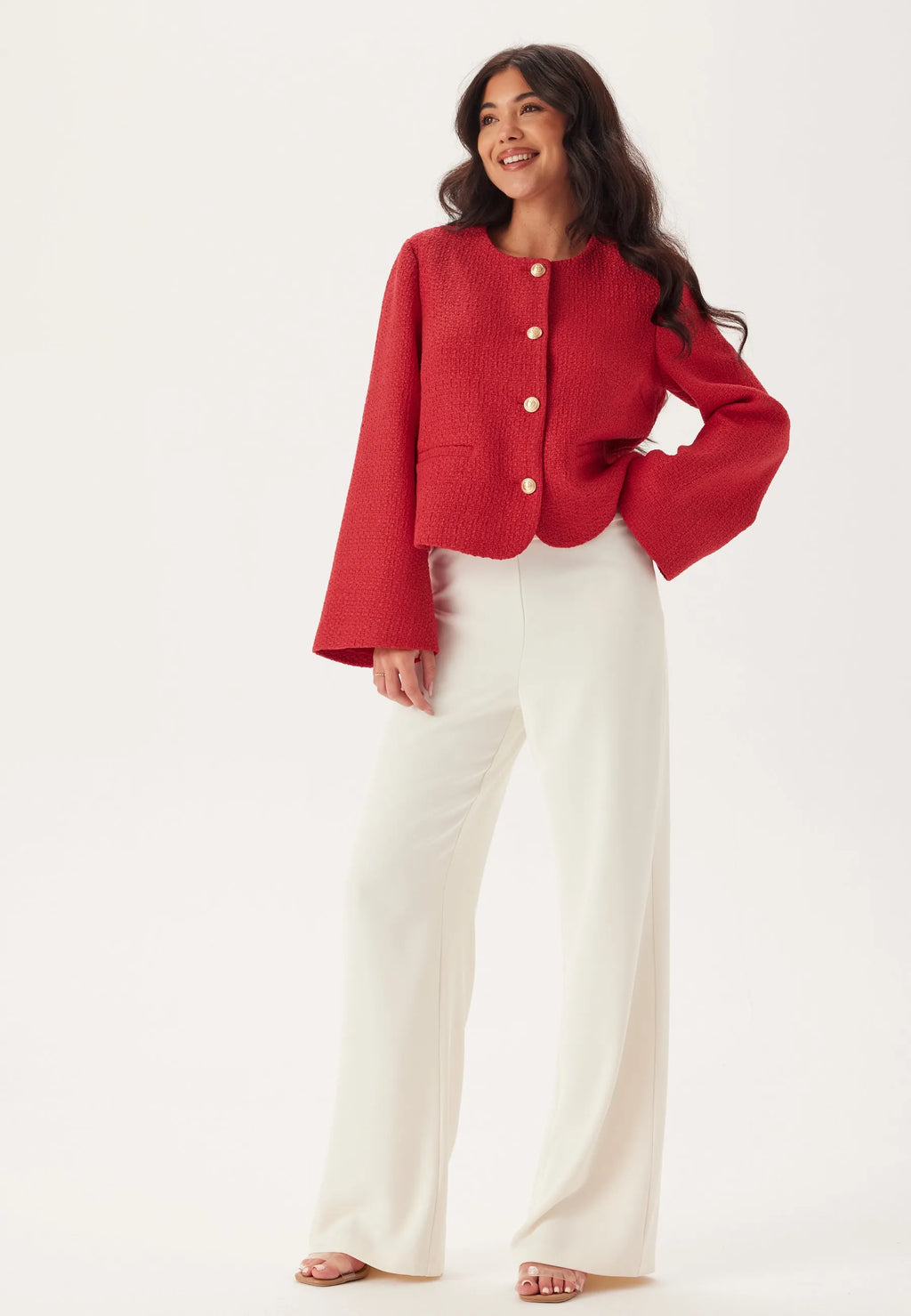 Wide Sleeve Bouclé Jacket