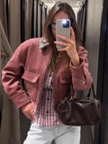 Women's Cropped Zip Up Bomber Jacket