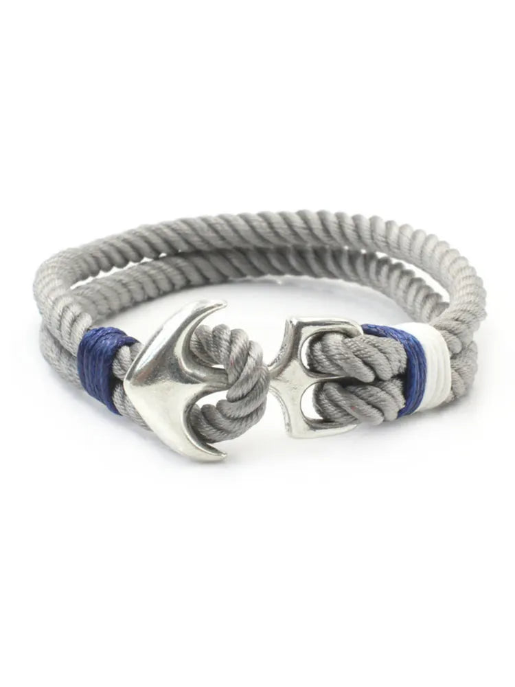 Anchor Couple Bracelet Navy Style Alloy Braided Bracelet