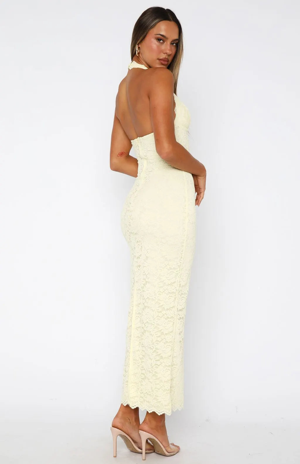 Lemon Lace Maxi Dress