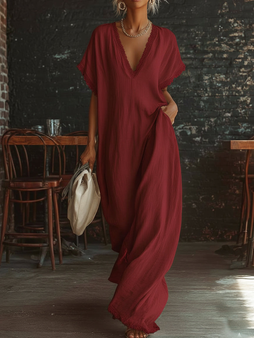 Elegant Maxi Dress in linen, Best Value