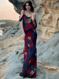Women'S Red And Black Maxi Dress