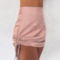 KittenAlarm - Aubree Drawstring Satin Skirt