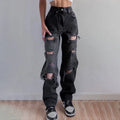 Brown Ripped Vintage Woman Distressed Jeans