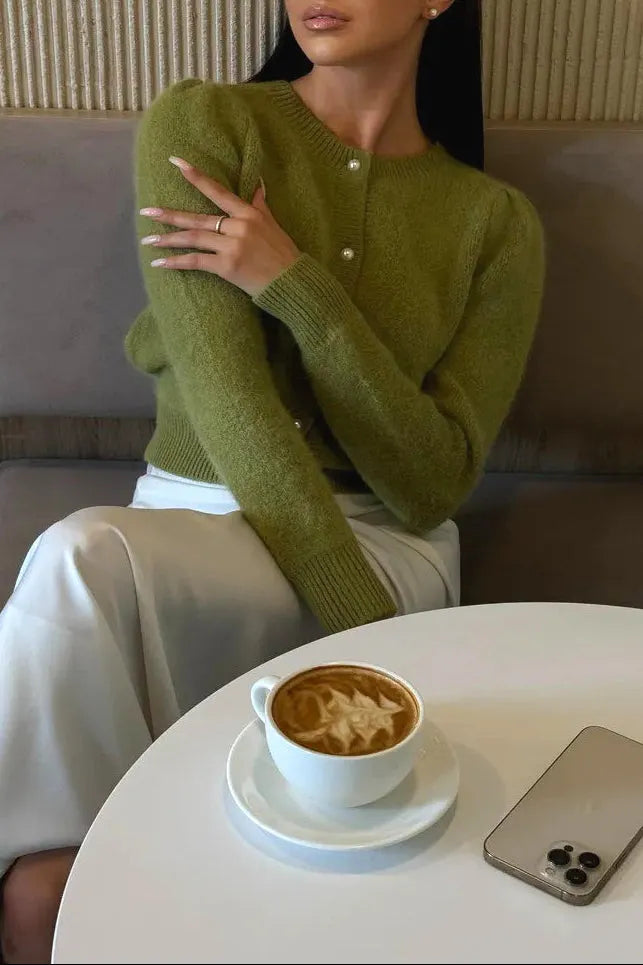 Solid Minimalist Relaxed Long Sleeve Knit Cardigan