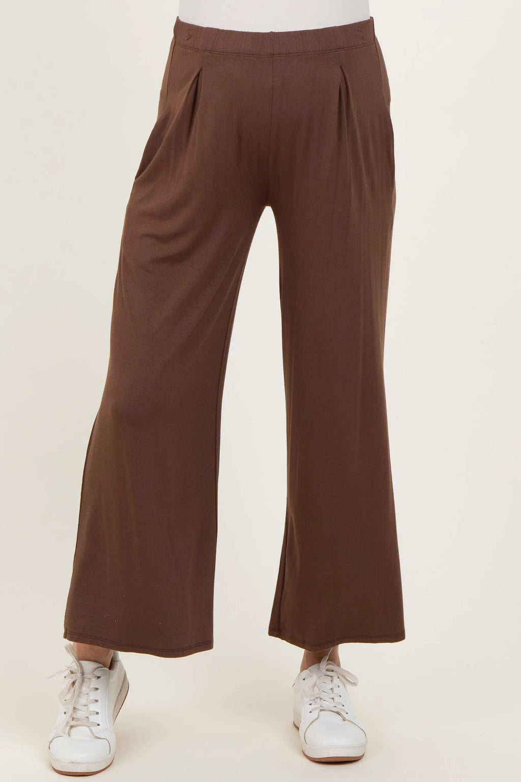 Brown Wide Leg Ankle Maternity Lounge Pants
