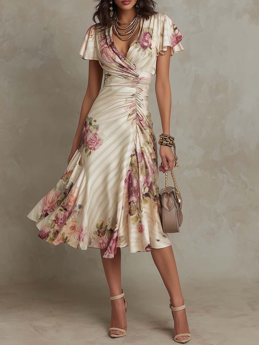Vintage Midi Dress in chiffon, Unbeatable Price