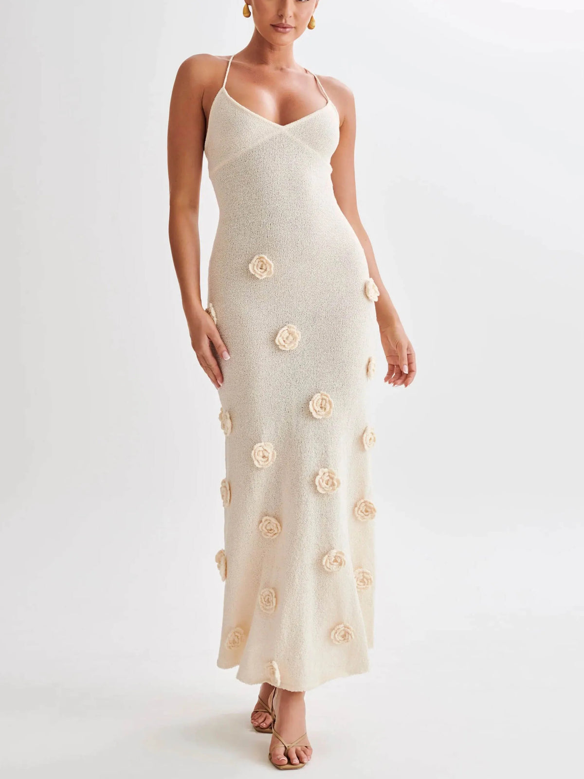Knitted Floral Maxi Dresses