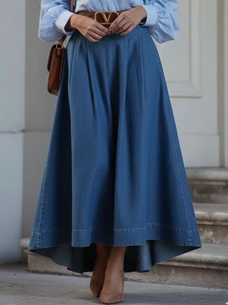 Elegant Skirt in denim, Unbeatable Price