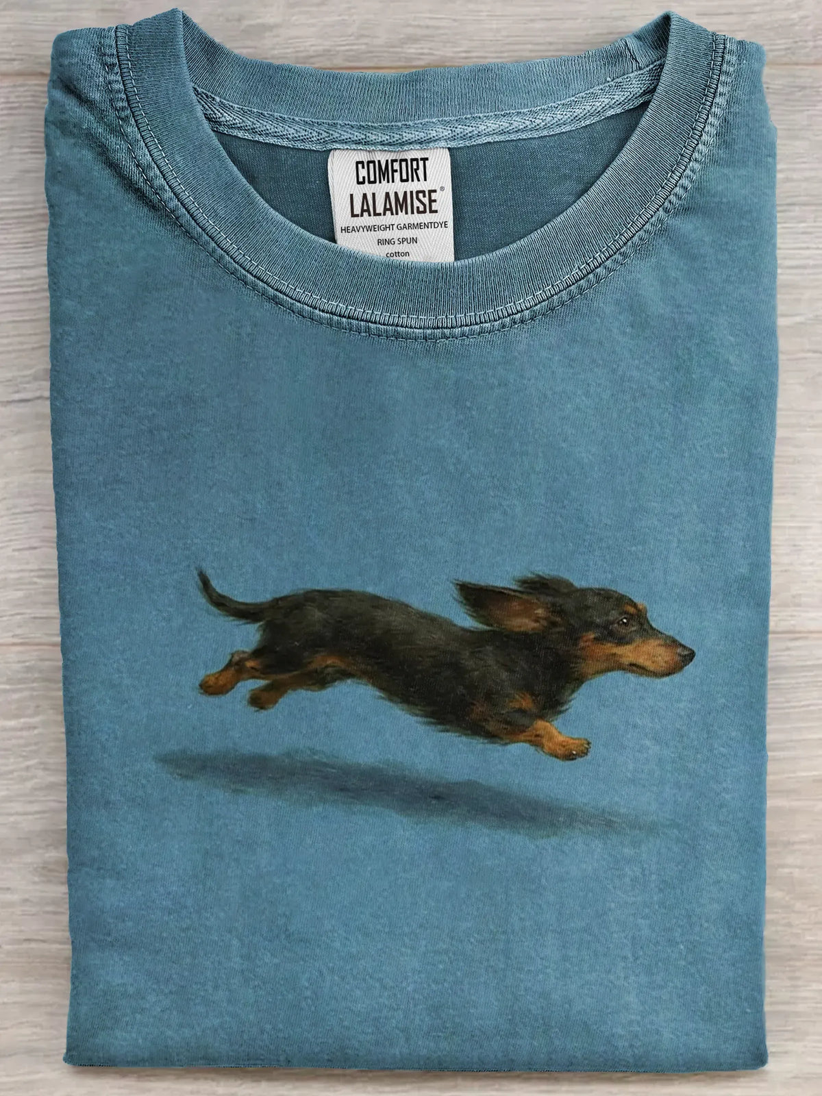 Funny Retro Cute Running Dog Art Print Casual Cotton Short Sleeve T-shirt