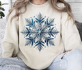 Glitter Snowflake Printed Long Sleeve Casual Top