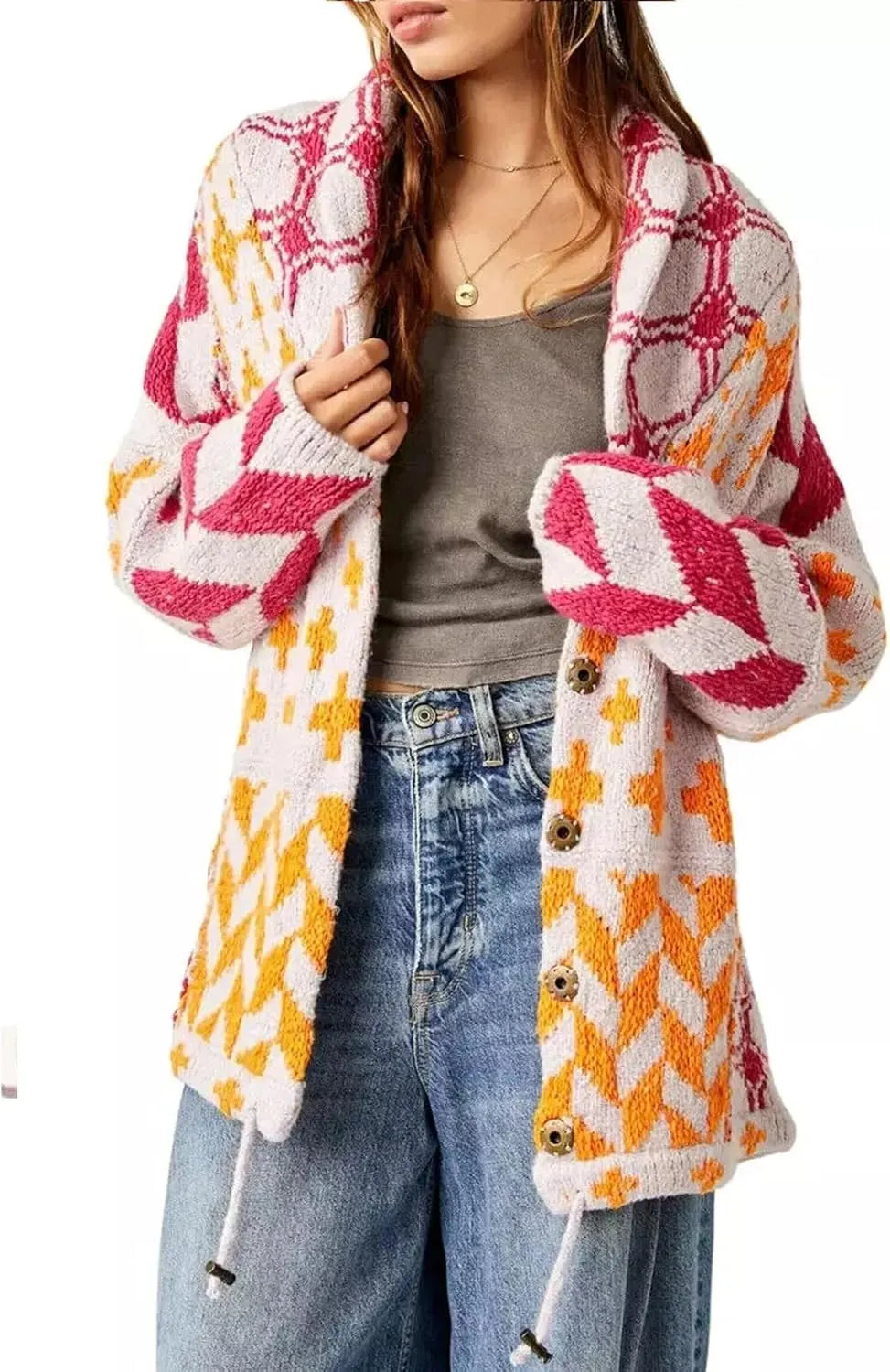 KYLINE – BOLD GEOMETRIC CARDIGAN