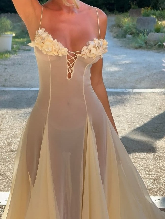 Strapless Draped Midi Dress