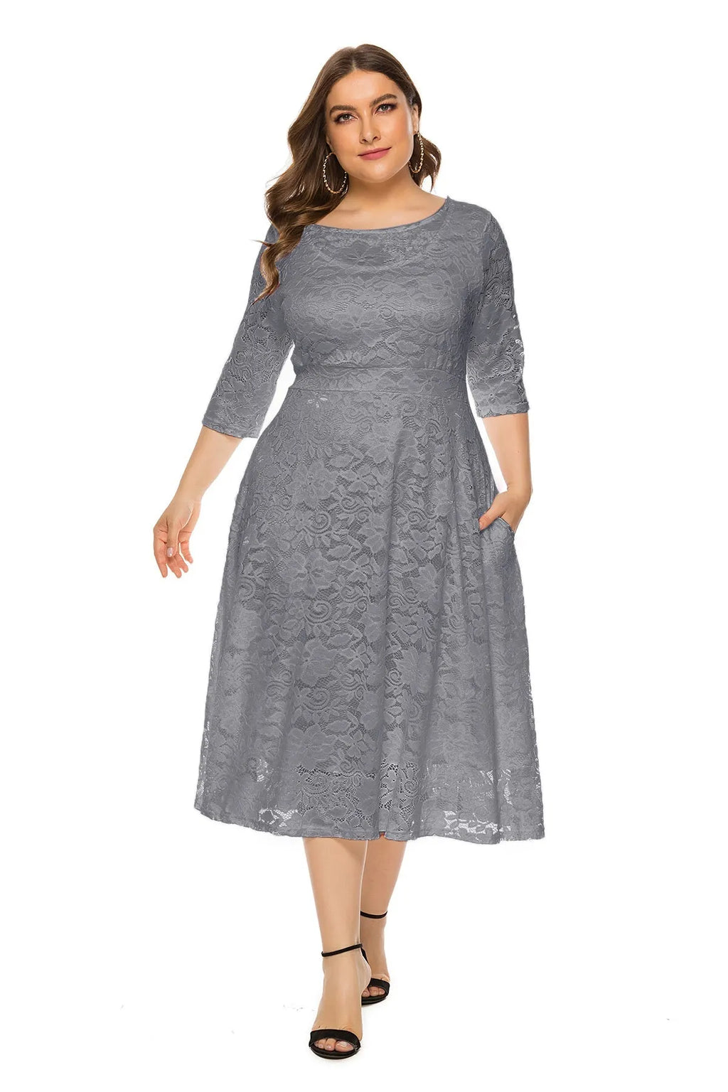 KittenAlarm - Plus Lace Overlay Party Dress