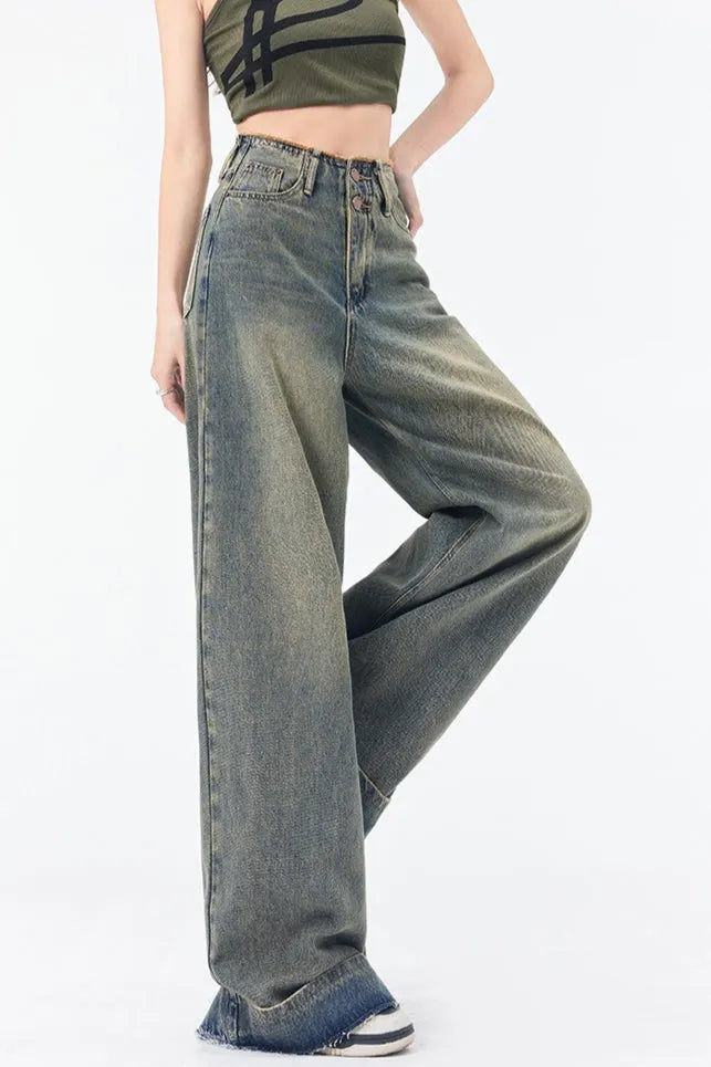 Vintage Ochre Straight Jeans