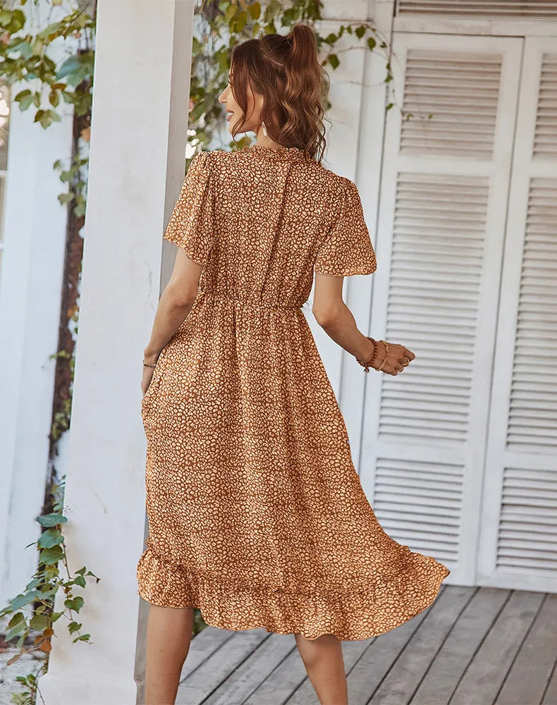 Magic Touch Smocked Maxi Dress - Burnt Sun