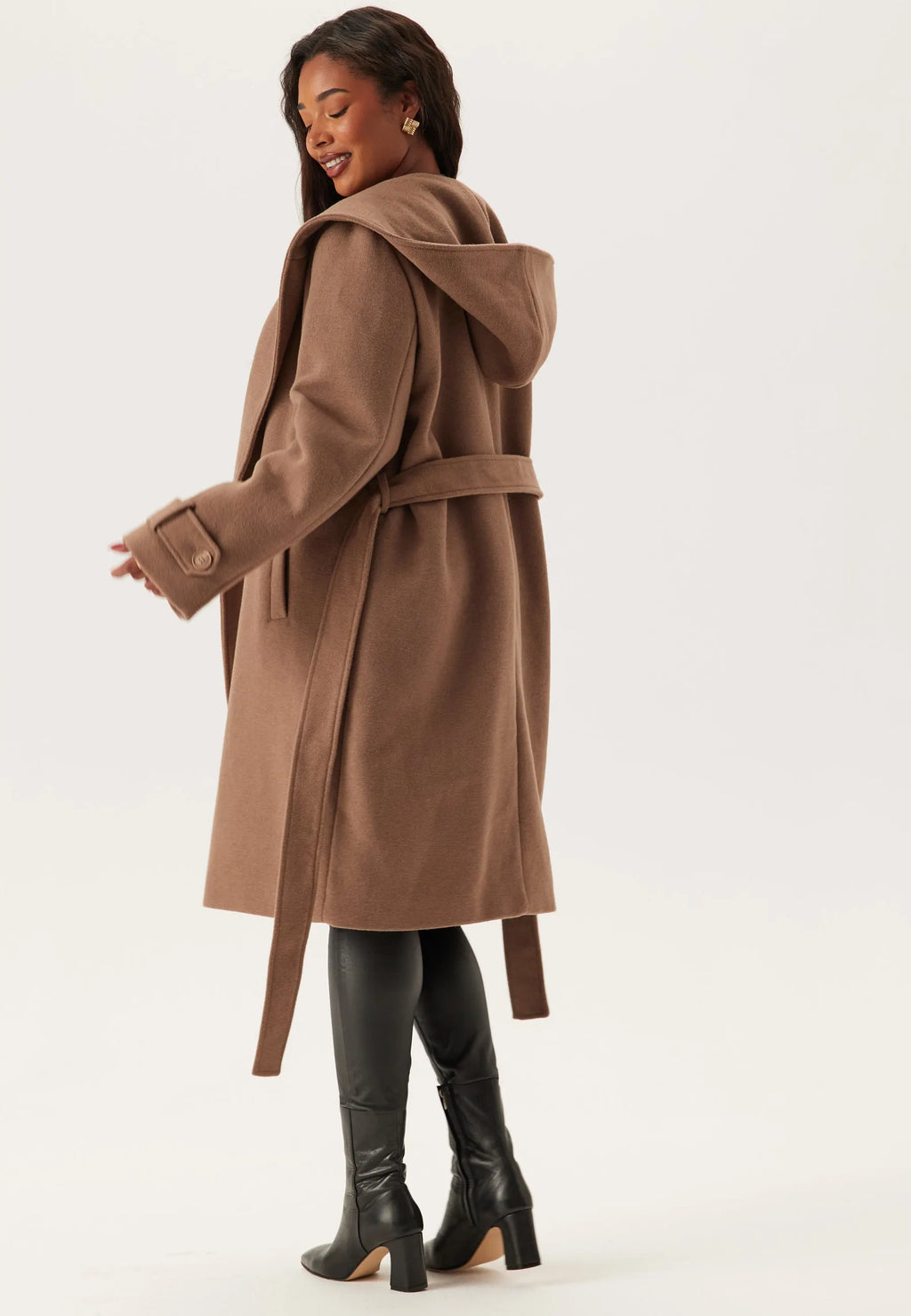 Hooded Wool Mix Coat