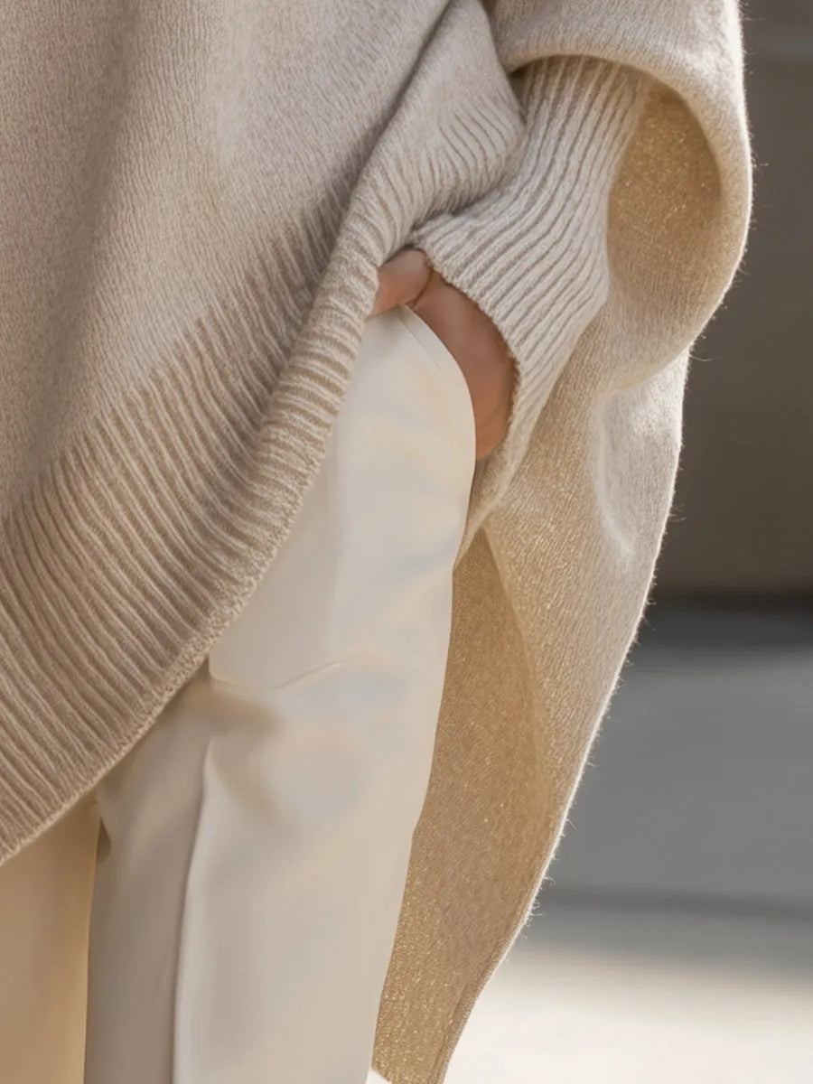 CLAIRE – ELEGANT ASYMMETRICAL KNIT SWEATER