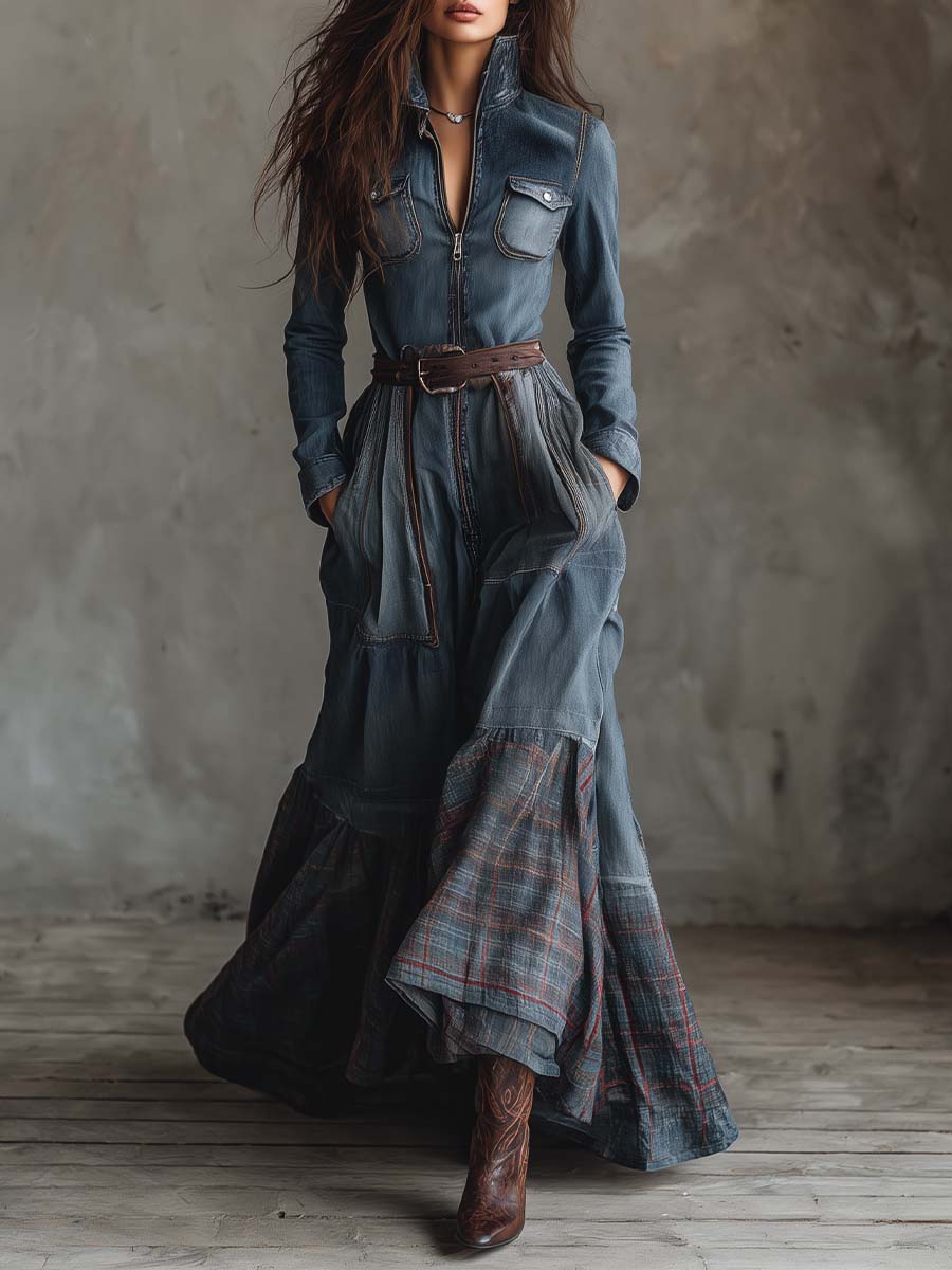 Maxi Dress with denim – Affordable Luxury