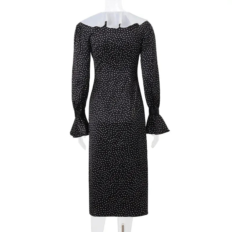 New Autumn Fashionable French Style Floral Long-sleeved Elegant Casual Vestidos Midi Dress