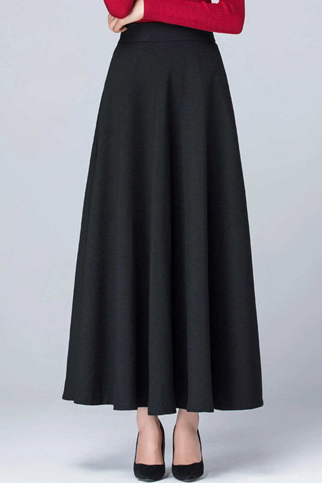 High waist long autumn skirt women 6197