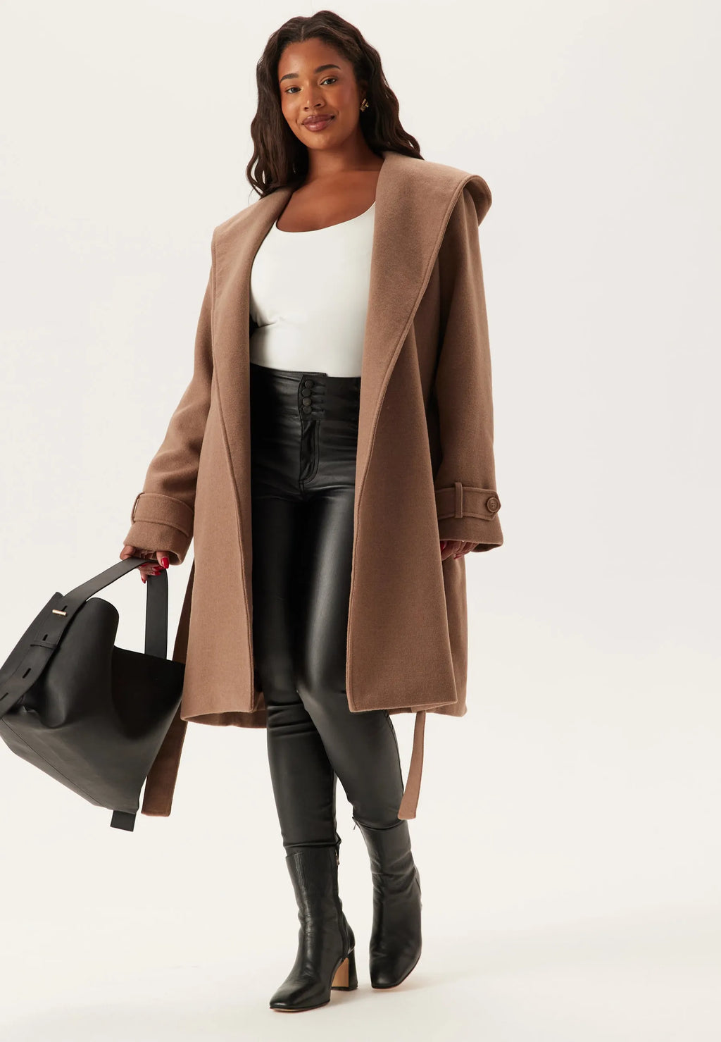 Hooded Wool Mix Coat