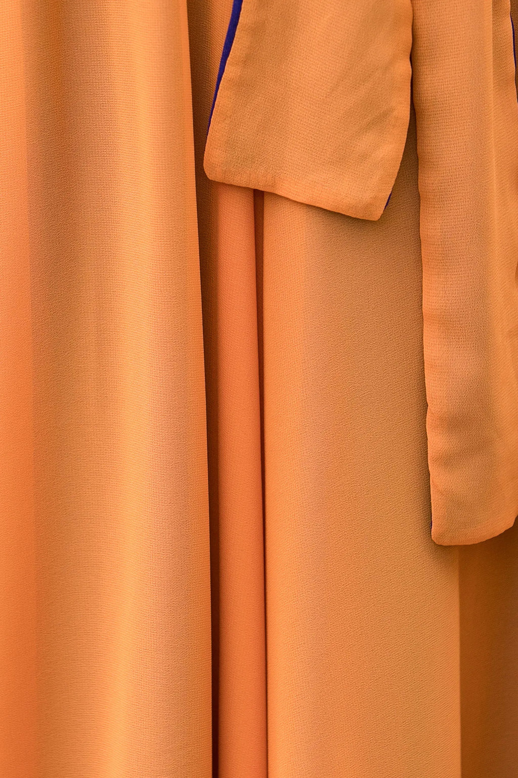 Orange Chiffon Maxi Skirt - Swing, High Waist with Belt 3540