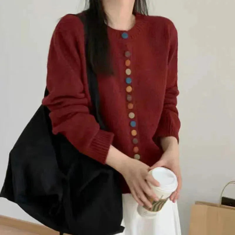 AUDREY – MULTICOLOR BUTTON KNIT CARDIGAN