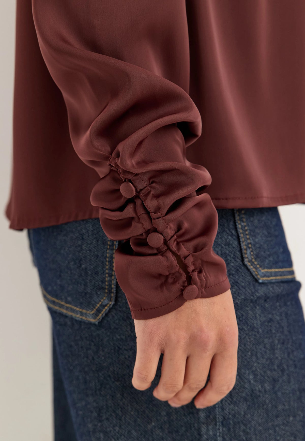Satin Button Detail Blouse