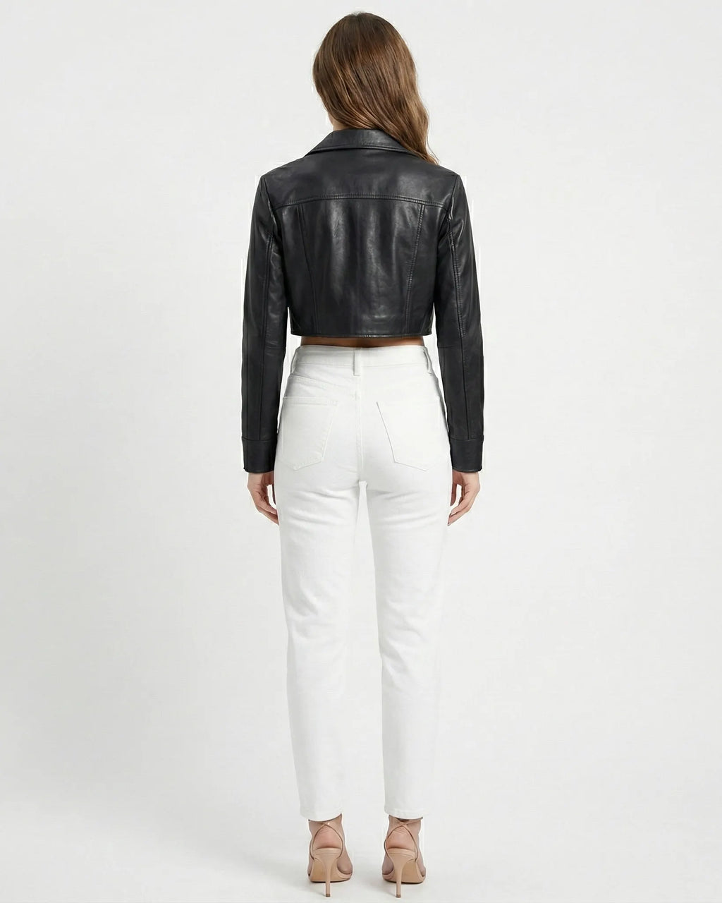 KAIA CROPPED LEATHER JACKET