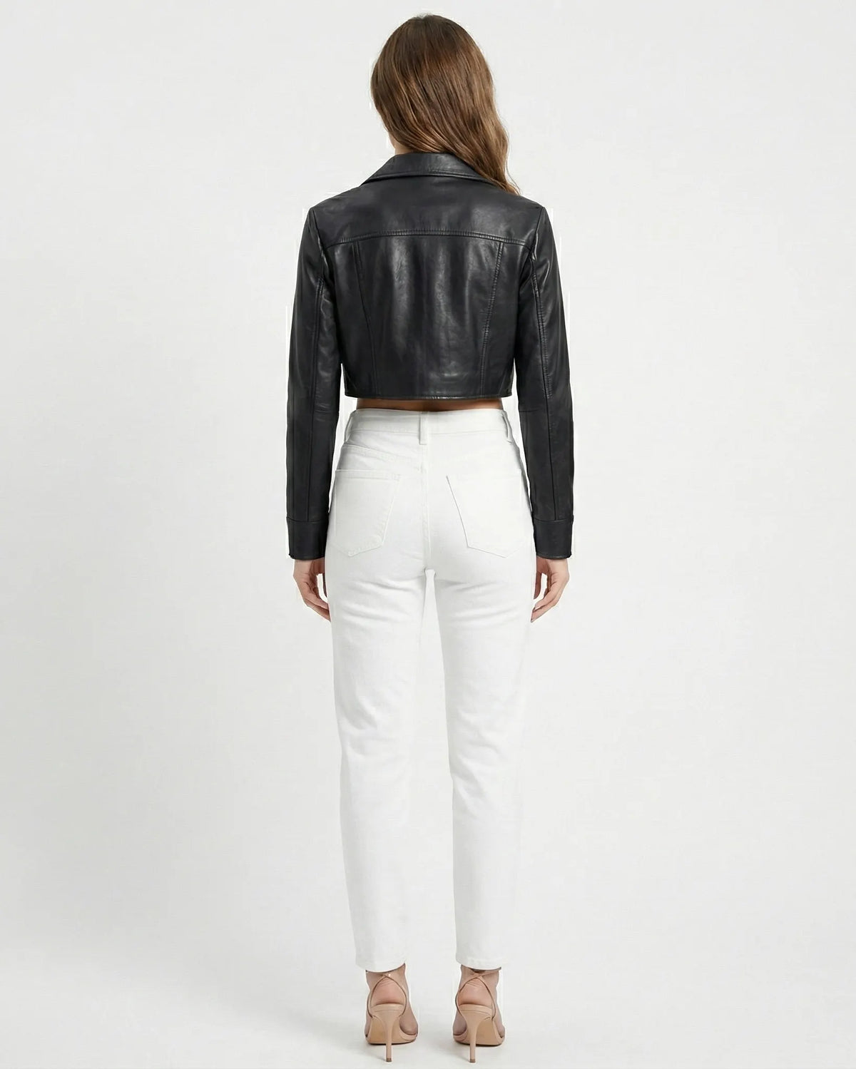 KAIA CROPPED LEATHER JACKET