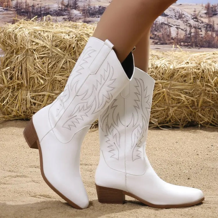 Cowboy Carter Outfits Women's Embroidered Knight High Western Boots