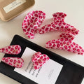 Acrylic Pink Leopard Print Hair Clips Set - Fashionable Claw Clips