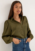 Puff Sleeve Satin Shirt