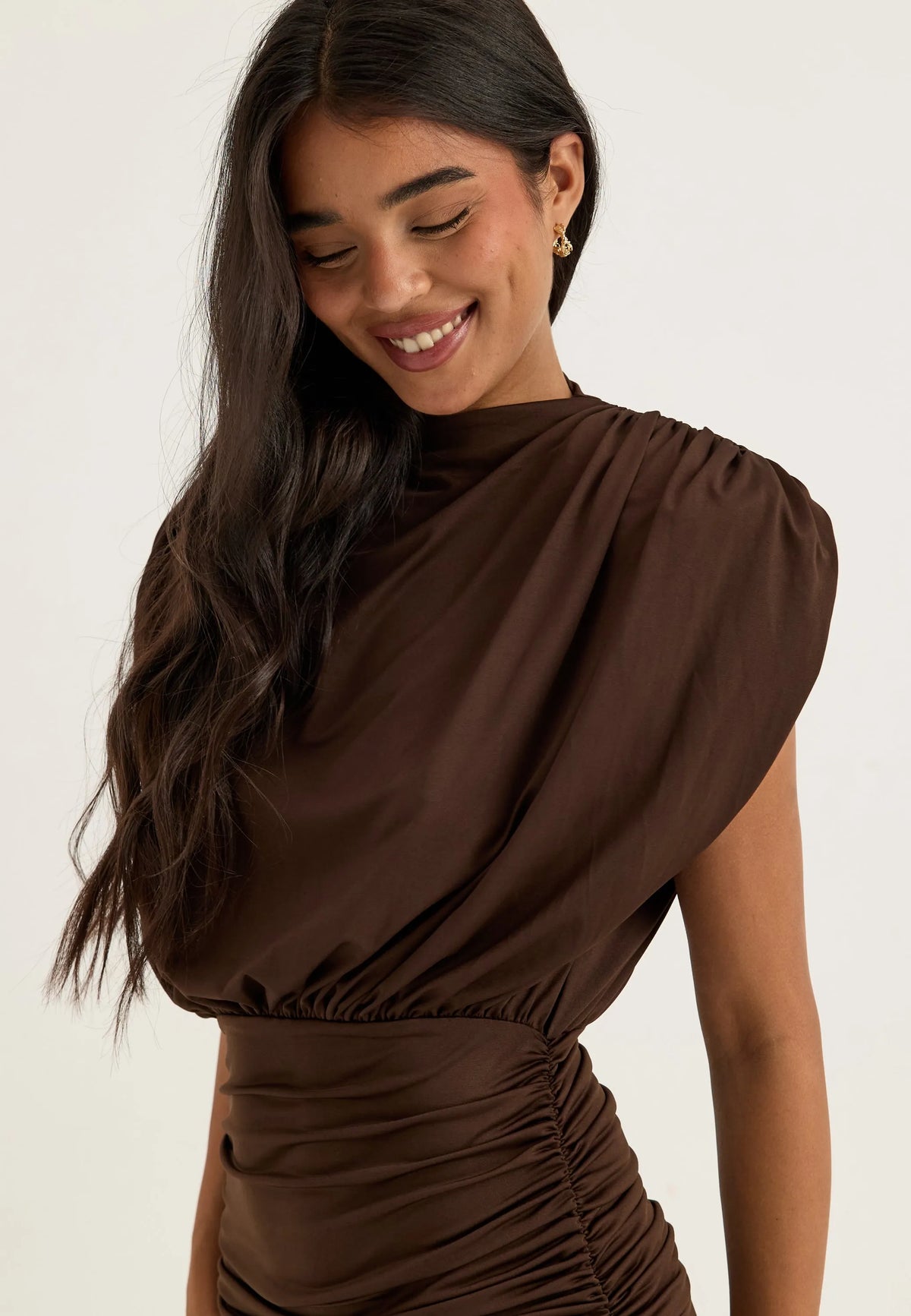 Asymmetric Flounce Soft Dress