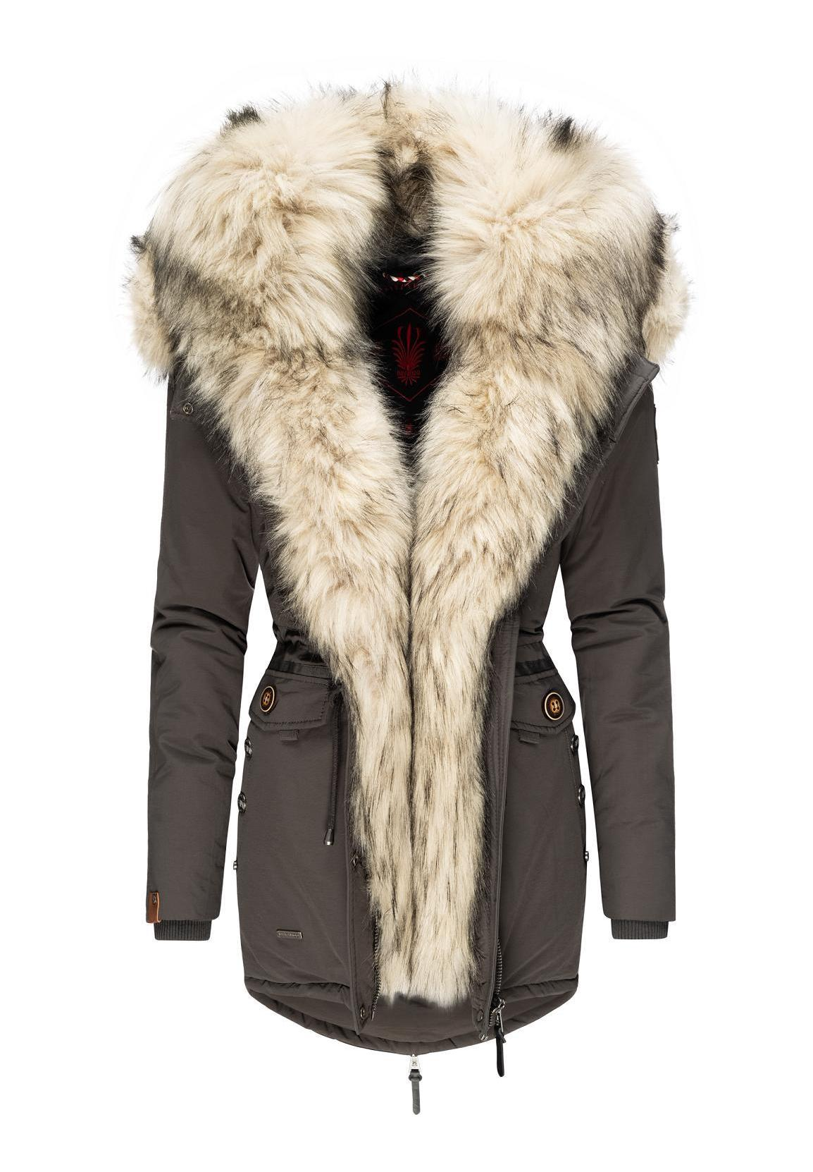 Ladies Winter Thicken Windproof Parka Beige