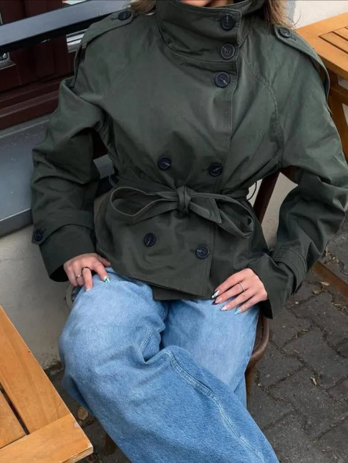 Cath | Short Belted Trench Coat