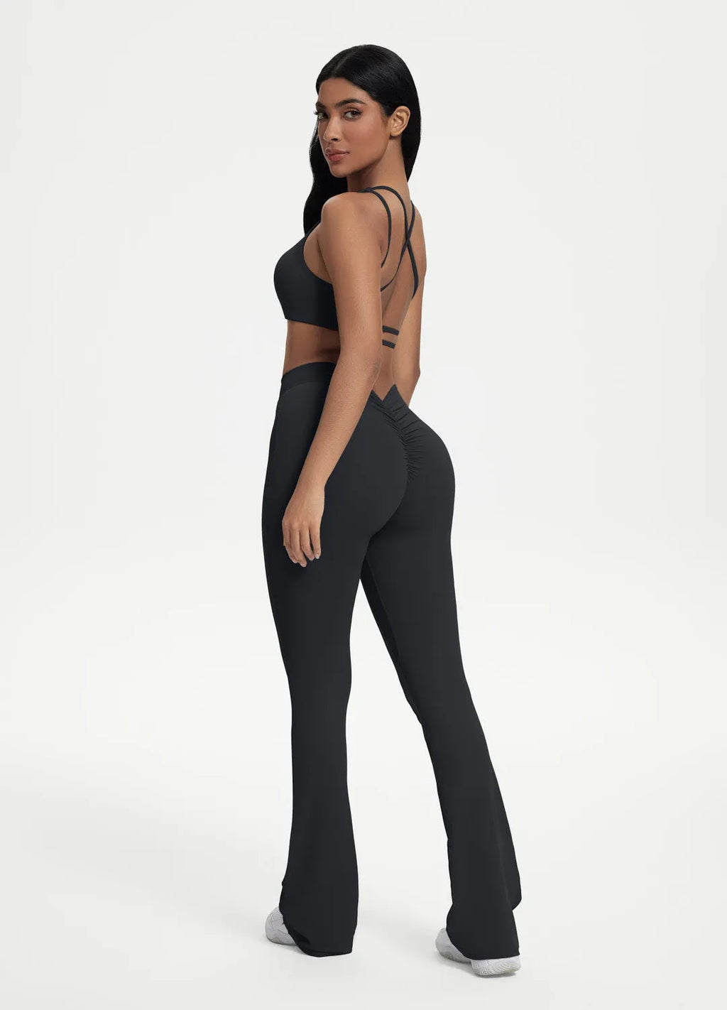 Scrunch-Back Flare Leggings