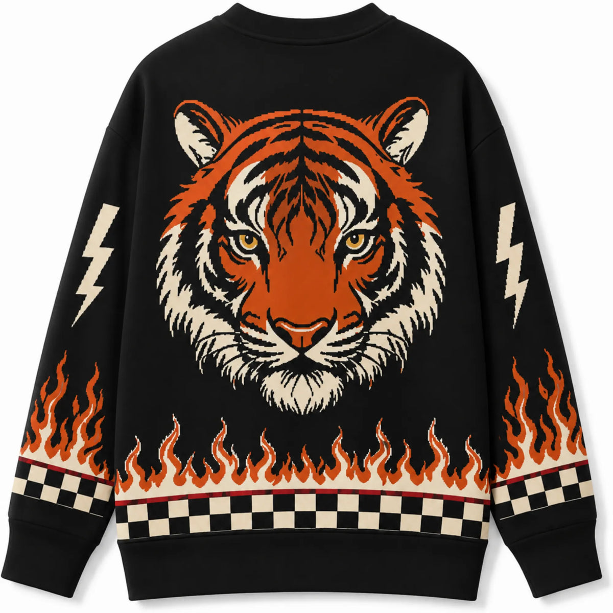 Chaotic Club Tiger Heat Vintage Halloween Flame Cardigan