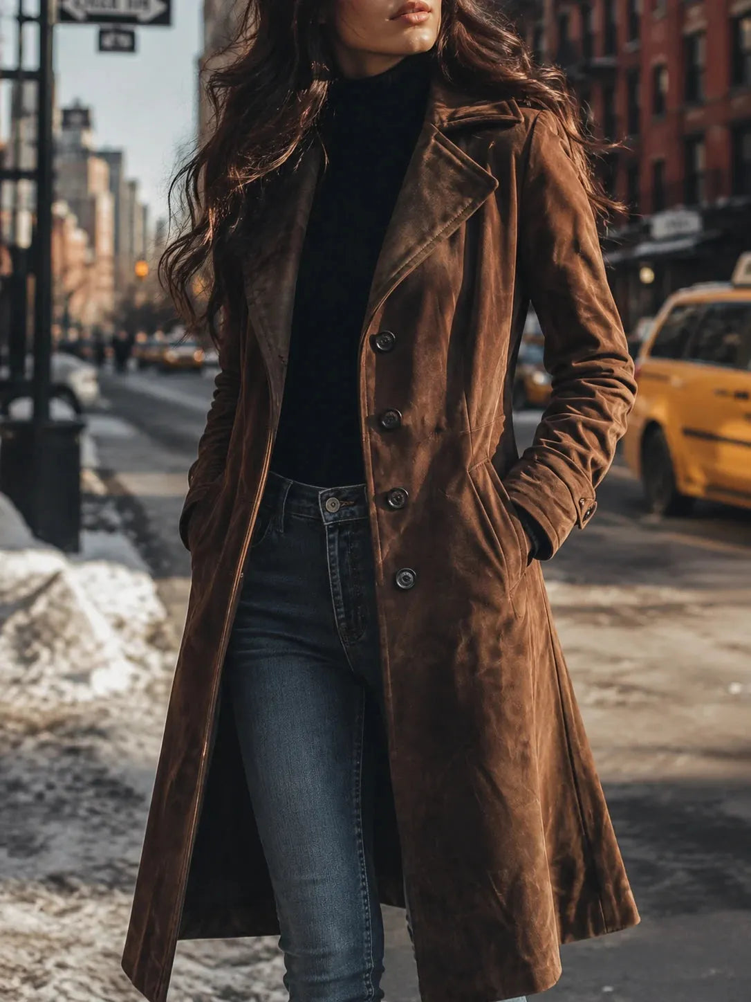 Coat with suede – Premium Look
