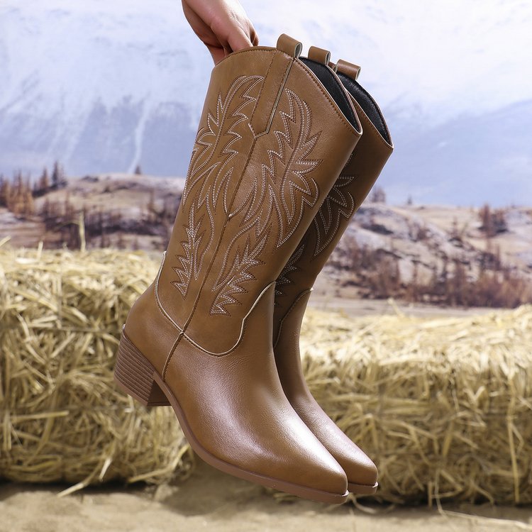 Cowboy Carter Outfits Women's Embroidered Knight High Western Boots