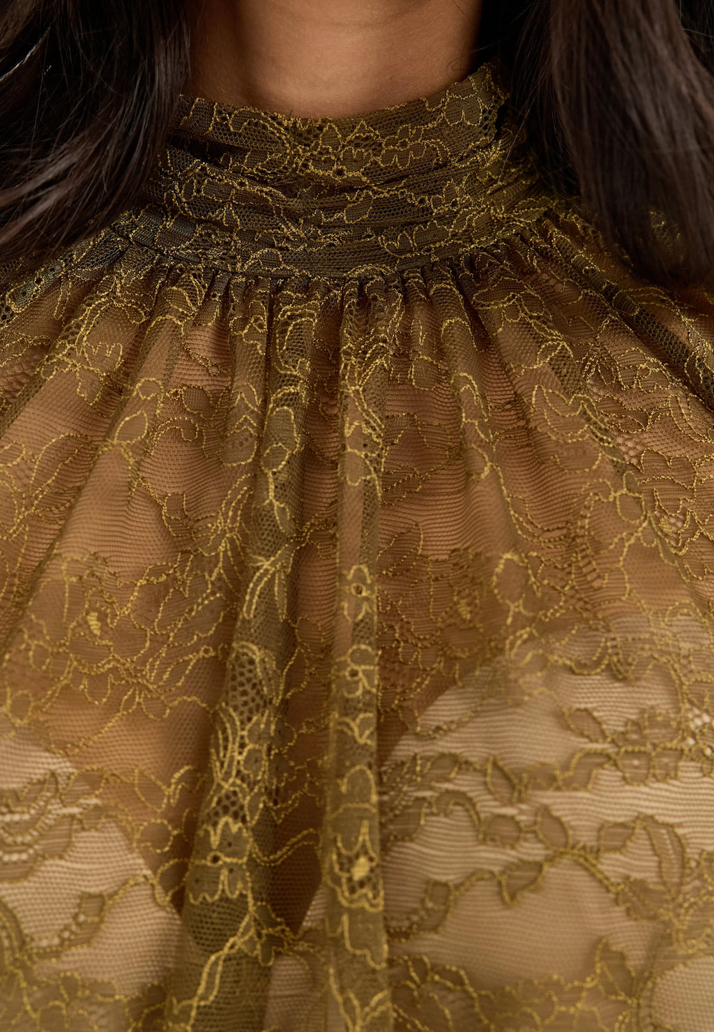 High Neck Lace Blouse