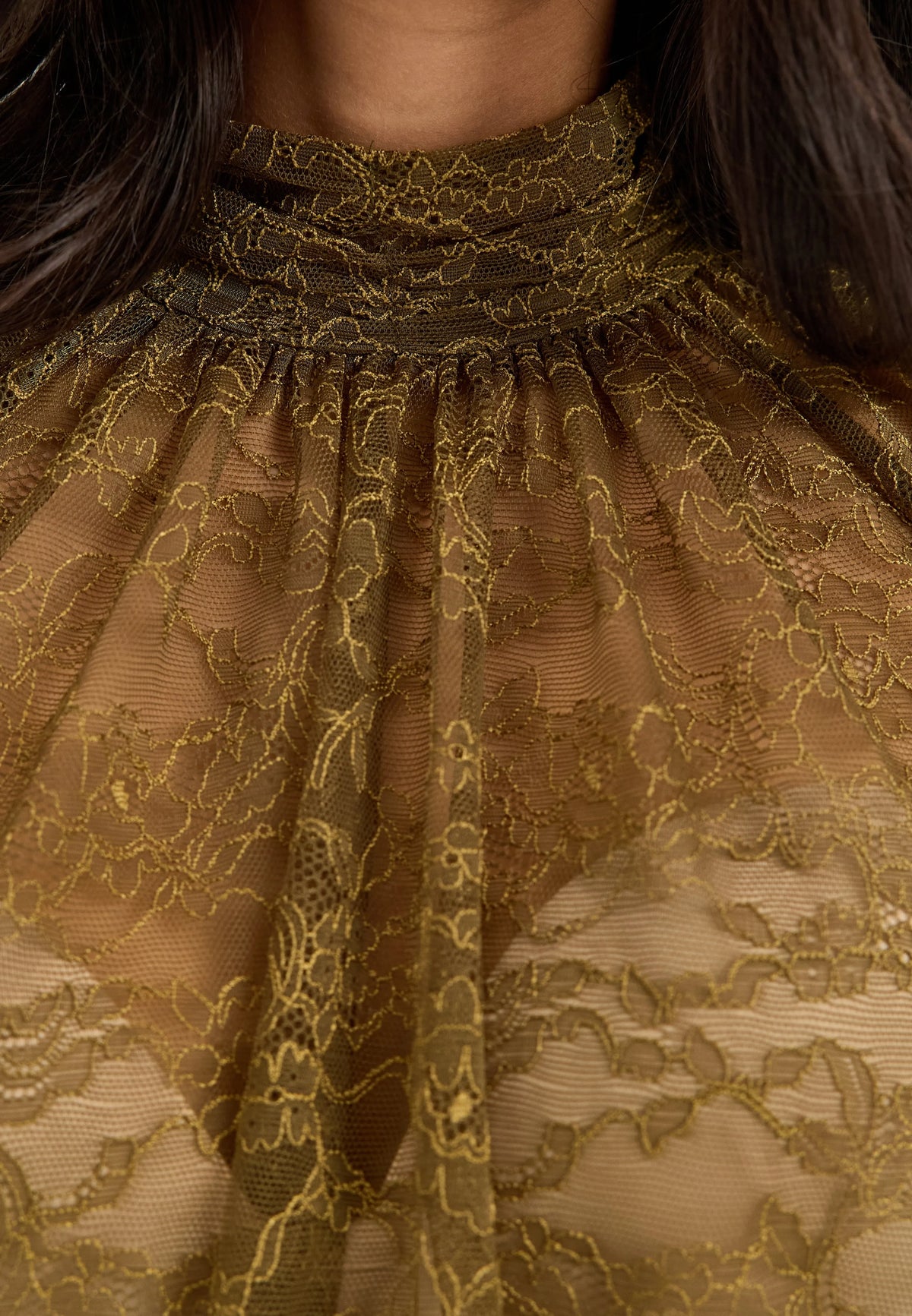 High Neck Lace Blouse