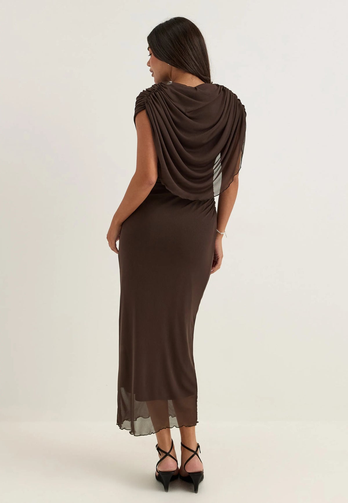 Cape Mesh Ankle Dress